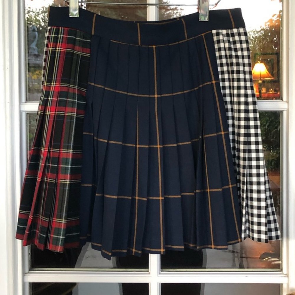 Zara Pleated Plaid Mini Skirt